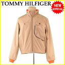 トミーヒルフィガー TOMMY HILFIGER ブルゾン フード内臓 メンズ ♯XLサイズ シングルZIP ベージュ×オレンジ PE 100%(裏地)PE 100% 未使用【未使用】 J11582 .