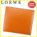 【中古】 ロエベ 二つ折り 財布 Loewe ブラウン系 T...