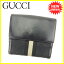 【中古】 グッチ GUCCI Wホック 財布 二つ折り メンズ シェリーライン GGキャンバス ブラック ベージュ キャンバス×レザー 人気 T6086 .