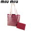 【中古】 ミュウミュウ Miu Miu トートバッグ バック ワンショルダー ボルドー ベージュ マドラス レディース T6871s