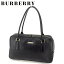 【中古】 バーバリー BURBERRY ハンドバッグ ミニボストンバッグ レディース メンズ 可 ノバチェック ブラック レザー 人気 セール T7178 .