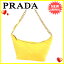 プラダ PRADA ショルダーバッグ ワンショルダー レディース イエロー×ゴールド ナイロン×レザー×ゴールド素材 【中古】 C2783
