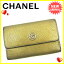 【20%OFF】 【楽天スーパーSALE】 【中古】 シャネル CHANEL コインケース キーケース メンズ可 ココボタン メタリックグリーン×シルバー レザー 人気 T011 .