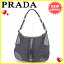 プラダ PRADA ショルダーバッグ ワンショルダー メンズ可 ブラック ナイロン×レザー 【中古】 J18103