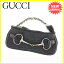 グッチ GUCCI コインケース 小物入れ ホースビット GGキャンバス ブラック×シルバー キャンバス×レザー 【中古】 P289