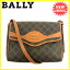 【中古】 バリー BALLY ショルダーバッグ 斜めがけショルダー レディース Bモチーフ ブラック×ライトブラウン×ゴールド 人気 Y3518
