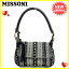 ミッソーニ MISSONI ショルダーバッグ ワンショルダー レディース ブラック×グレー スエード×レザー×ウール 【中古】 J14999