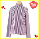 【中古】 ランバン スポーツ カットソー 袖ラインストーン付き ニット Lanvin ピンク×ブラック L1710s