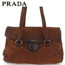 【ポイント10倍】 【中古】 プラダ ショルダーバッグ ワンショルダー レディース メンズ ブラウン レザー PRADA T16619