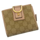 【中古】 グッチ 二つ折り財布 ラウンドファスナー アビー GGキャンバス ベージュ×ピンク×ゴールド GUCCI 二つ折りサイフ 財布 サイフ 収納ブランド財布 2つ折り財布 ユニセックス 小物 人気 贈り物 迅速発送 在庫処分 男性 女性 良品 夏 1点物 【グッチ】 C1541