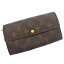 【中古】 ルイヴィトン Louis Vuitton ファスナー長財布 ファスナー 二つ折り メンズ可 ポシェット・ポルト モネ クレディ モノグラム M61725 ブラウン レザー C452s .