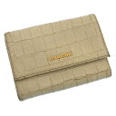 【中古】 ミュウミュウ miumiu 三つ折り財布 コンパクトサイズ クロコ調型押し ホワイト×ゴールド レディース メンズ ユニセックス サイフ 小物 ブランド 人気 贈り物 迅速発送 在庫処分 男性 女性 良品 夏 1点物 F485