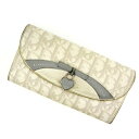 【ポイント10倍】 【中古】 クリスチャン ディオール 長財布 さいふ トロッター ホワイト×グレー Christian Dior 長サイフ サイフ 収納ブランド財布 さいふ ユニセックス 小物 人気 贈り物 迅速発送 在庫処分 1点物 G435
