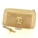 【中古】 クロエ ラウンドファスナー財布 さいふ 長財布 さいふ パディントン ライトブラウン×ベージュ×ゴールド Chloe ラウンド 財布 さいふ サイフ 収納ブランド財布 さいふ ユニセックス 小物 人気 贈り物 迅速発送 在庫処分 1点物 H383 ブランド