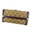 【中古】 グッチ 長財布 Wホック Gucci ベージュ×ブラウン×ゴールド K405s .