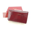 【中古】 カルティエ 二つ折り財布 さいふ L字ファスナー財布 さいふ ハッピーバースデー ボルドー×シルバー Cartier 二つ折りサイフ 財布 さいふ サイフ 収納ブランド財布 さいふ 2つ折り財布 さいふ ユニセックス 小物 人気 贈り物 迅速発送 在庫処分 1点物 L766