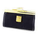 【中古】 ディオール コインケース ケース 小銭入れ ブラック×ゴールド コーティングキャンバス Dior L1723