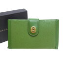 【中古】 ブルガリ BVLGARI 長財布 ドッピオトンド オリーブ(グリーン) レディース メンズ ユニセックス サイフ 小物 ブランド 人気 贈り物 財布 収納 在庫一掃 迅速発送 在庫処分 男性 女性 良品 夏 1点物 M764