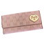 【中古】 グッチ GUCCI 長財布 Wホック 二つ折り レディース インターロッキングハート GGキャンバス 24572 ラメ入りピンク×ゴールド キャンバス×レザー (あす楽対応)激安 人気 P101 .