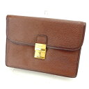 【中古】 バリー セカンドバッグ クラッチバッグ Bally ブラウン×ゴールド Q263s