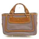【中古】 セリーヌ ハンドバッグ バック バッグ バック ブギー ブラウン キャンバス×レザー Celine 【セリーヌ】 T1188 .