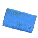 【中古】 ルイヴィトン L字ファスナー財布 二つ折り ポルトモネビエトレゾール エピ ブルー PVC×レザ- Louis Vuitton ファスナー財布 財布 サイフ 収納ブランド ブランド財布 ユニセックス 小物 人気 贈り物 迅速発送 在庫処分 男性 女性 良品 夏 1点物 T10631