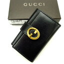 【ポイント10倍】 【中古】 グッチ GUCCI キーケース 6連キーケース レディース ブラック×ゴールド T11470