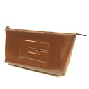 【中古】 グッチ Gucci ポーチ 化粧ポーチ ブラウン メンズ可 Y5752s .