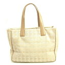 【楽天スーパーセール】 【20%オフ】 【中古】 シャネル トートバッグ ショルダーバッグ トートMM ニュートラベルライン ベージュ×ゴールド ナイロンジャガード×カーフ CHANEL バック 収納 ファッションバッグ 手持ちバッグ 【シャネル】 T15858