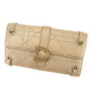 【ブラックフライデー】 【中古】 ディオール 長財布 さいふ Wホック財布 さいふ レディディオール ブロンズ×アンティークゴールド レザー Dior 【ディオール】 T12491