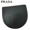 【中古】 プラダ コインケース ケース 小銭入れ レディース メンズ ブラック レザー PRADA T16712