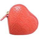 【ブラックフライデー】 【中古】 フォリフォリ コインケース ケース 小銭入れ レディース ハートフォルム ロゴマニア ピンク ゴールド エナメル Folli Follie 【フォリフォリ】 T16952