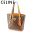 【中古】 セリーヌ CELINE トートバッグ トート ショルダーバッグ レディース メンズ マカダム ブラウン ベージュ ゴールド PVC×レザー 訳あり セール C3254 .