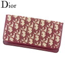 【ポイント還元】 【10倍】 【中古】 ディオール Dior 長札入れ 長財布 さいふ レディース ボルドー ベージュ キャンバス×レザー T8141