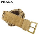 【中古】 プラダ ベルト ベージュ スエード PRADA T9022