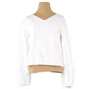 【中古】 ベルシュカ Bershka ブラウス Vネック トップス レディース ♯USA Sサイズ ホワイト 白 コットン 綿 T14307