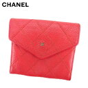 【ポイント10倍】 【中古】 シャネル CHANEL コインケース ケース 小銭入れ レディース メンズ レッド レザー T8830