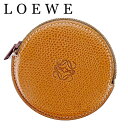 【中古】 ロエベ LOEWE コインケース 小銭入れ レディース メンズ ブラウン レザー T9563