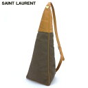 【中古】 サンローラン SAINT LAURENT ショルダーバッグ ワンショルダー バッグ 三角フォルム 三角ロゴプレート レディース メンズ ブラウン ベージュ ゴールド クリスマス プレゼント バック ブランド 人気 収納 在庫一掃 1点物 兼用 男性 女性 良品 T10426 .
