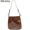 【ポイント10倍】 【中古】 プラダ ショルダーバッグ ワンショルダー ブラウン レザー PRADA バッグ バック 肩掛け 収納バッグ 人気 贈り物 迅速発送 在庫処分 1点物 T10243