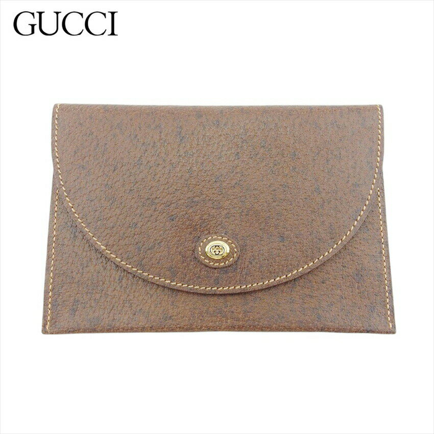 【秋Sale】グッチ GUCCI その他小物 ダブルG オールドグッチ インターロッキングG ブラウン ゴールド シルバー メンズ 中古