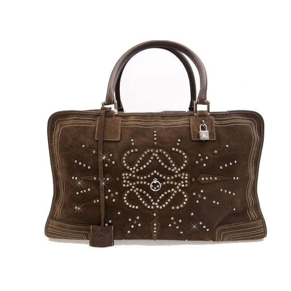 【秋Sale】ロエベ LOEWE ボストンバッグ ロゴ アマソナ チョコブラウン レディース 中古