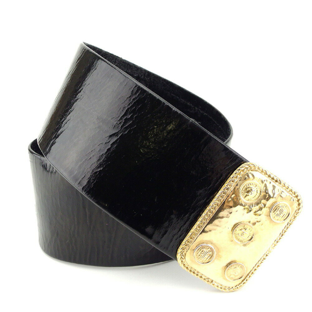 【秋Sale】シャネル CHANEL ベルト ヴィンテージクラシック ブラック ゴールド レディース 中古