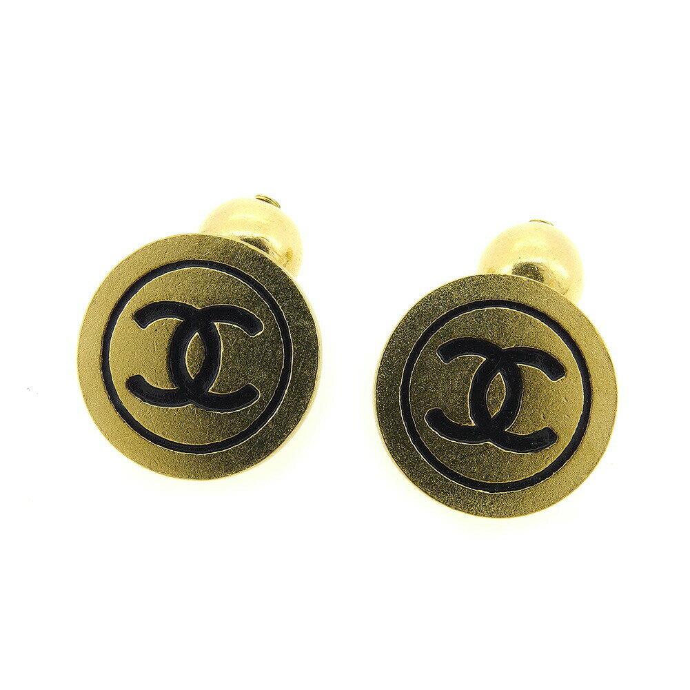 【秋Sale】シャネル CHANEL カフス ココマーク ゴールド ブラック レディース 中古
