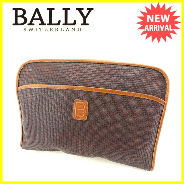 【送料無料】 バリー BALLY ビジネスバッグ 書類ケース B柄 ブラウン×キャメル PVC×レザー 人気 【中古】 C2116