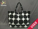 marimekko(マリメッコ) トートバッグ 黒×白 ドット柄 キャンバス【20170919】【中古】【dfn】