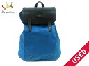 【新着】TUMI(トゥミ) リュックサック - ブルー×黒 pack-a-way/ロールアップ ナイロン×レザー【20170715】【中古】