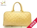 CHANEL(シャネル) ハンドバッグ マトラッセ ベージュ ゴールド金具 キャビアスキン【20181023】【中古】【dfn】
