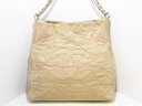 CHANEL(シャネル) ショルダーバッグ ワイルドステッチ ベージュ チェーンショルダー/シルバー金具 レザー【20190806】【中古】【dfn】