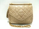 CHANEL(シャネル) ショルダーバッグ マトラッセ ベージュ チェーンショルダー ラムスキン【20190601】【中古】【dfs】
